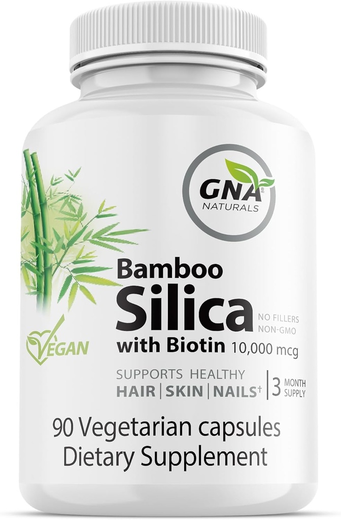 Bambuko silicio su Biotin Vegan Friendly 3 mėnesių tiekimo