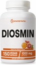 Pure Diosmin 1000mg Complex Formulės, 150 Capsules, Citrus Bioflavonoides Rich Fruit Extract, 100% Vegetarian, Non- GMO & gluten Free Diosmin Addition