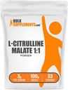 BulkSupplements.com L-Citrulline Malate 1:1 Powder - Citrulline Powder, Amino Acid Supplement - Unflavored & Gluten Free - 3g per Servings, 100g (3.5 oz) (Pack of 1)