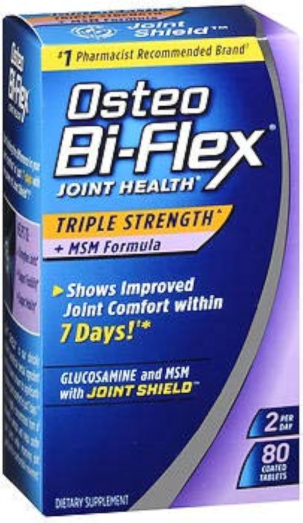 Osteo Bi- Flex Joint Health Triple Formulės bendras skydas + gliukozaminas - 80 dengtos tabletės