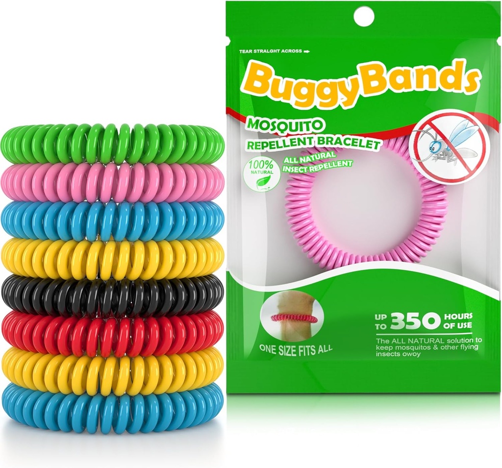 12 Pack Mosquito Repellent Bracelets, Individualiai Wrapped, DEET Free, Natural and Waterstanding Band
