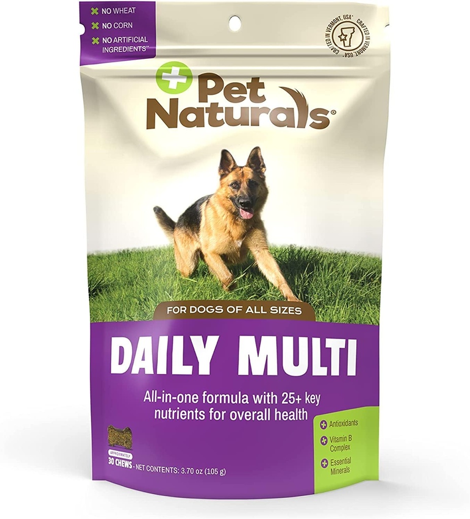Pet Naturals Daily Multivitaminas šunims, Veggie Favor, 30 Chews - Yummy Chews su amino rūgštimis, ir Antioksidantai - Palaiko energiją, medžiagų apykaitos funkcija ir gyvūnėlių sveikata
