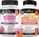 BioSchwartz Probiotinės menopauzės papildas moterims (2 mėnesių tiekimas) Plus Dienos multivitaminų moterims 50 ir daugiau (1 mėnesio tiekimas)