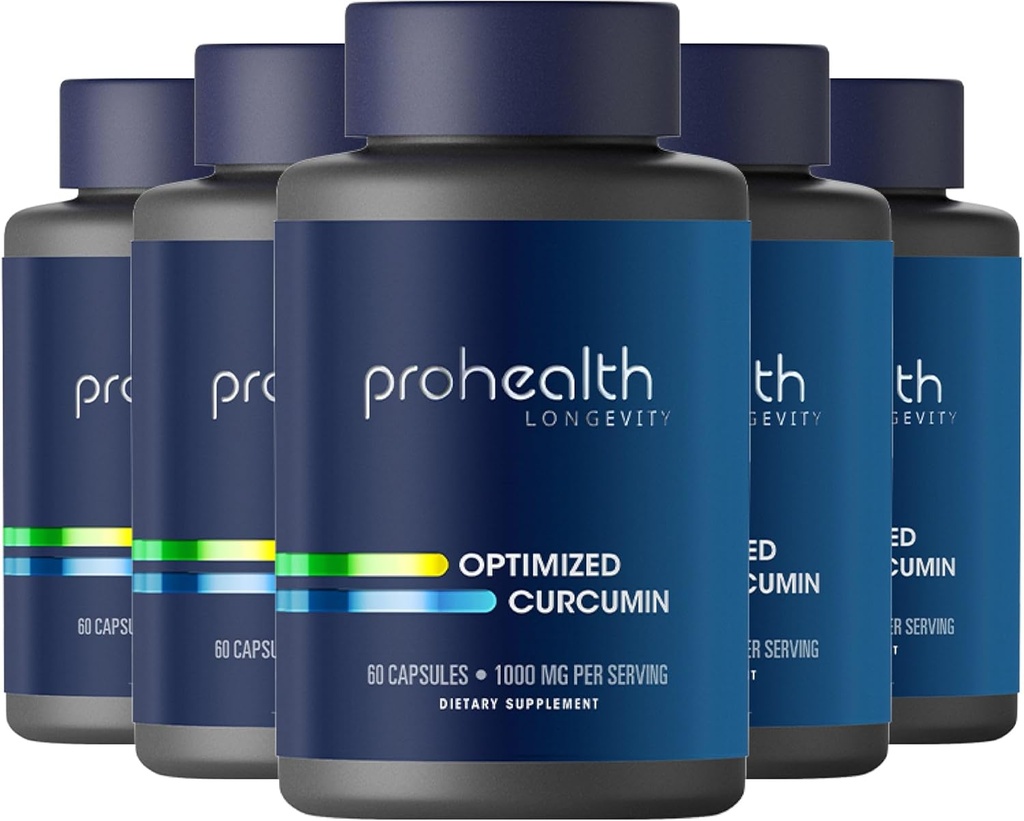ProHealth Euromeric Curcumin papildas: 285 Times More Bioavailable - sukūrė neuromokslininkai. 1000 mg koncentruoto Longvida Curcumin ekstrakto per serving (60 x 500 mg kapsulių butelyje) (6 pakuotė)