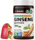 BIO KRAUTER Panax Ginseng Gummies - 1500 mg Stiprumas - 60 Count - Kramtomasis raudonasis ženšenis Priedas - Imuninė pagalba Gummies - Veganas, Pectin- pagrįstas, ne GMO