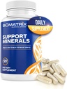 BioMatrix Mineral Addition for Men and Women, Chelated Minerals ® 124; Free Iron- Free, Calcium, Magnis, Cinkas, Vitaminas D, Jodas ® 124; Veggie Caps, 30 dienų tiekimo