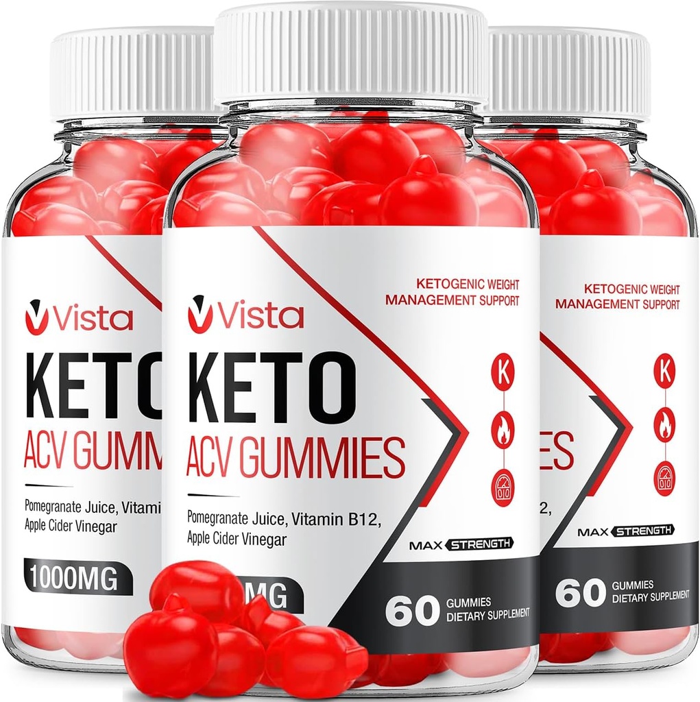 (3 Pack) Vista Keto ACV Gummies - Advanced Formulės Vista Keto Plus ACV Gummies Apple Cider Vinact Vista ACV Dieta Priedas Vyrai (180 Gummies)