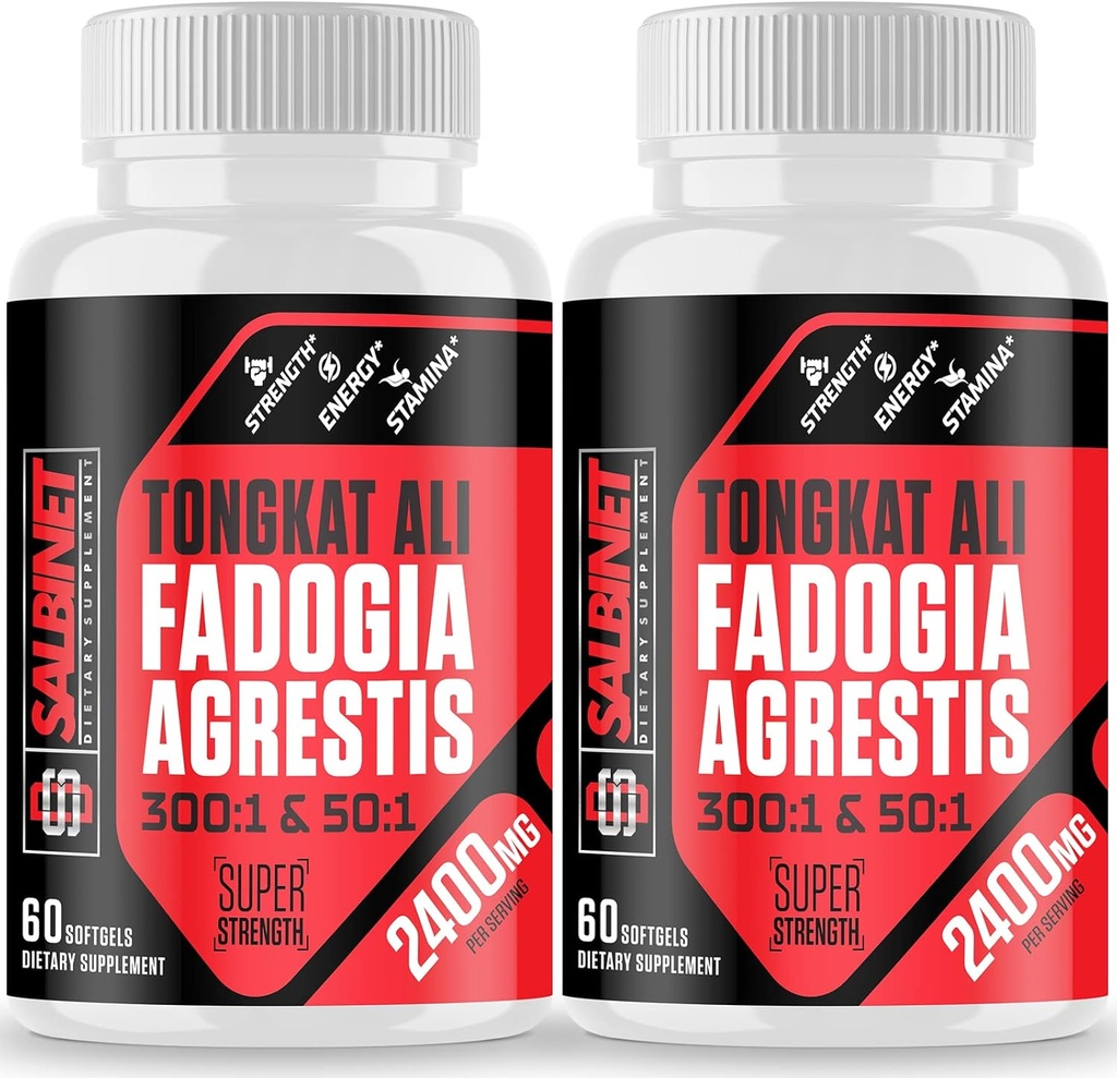 2400mg Fadogia Agrestis Tongkat Ali Supplements - Third Party Tested - 1400mg Fadogia Agrestis & 1000mg Tongkat Ali, Maximum Strength, Muscle Mass & Athletic Performance, 2 Packs