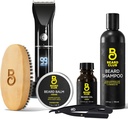 The Beard Club Grooming Bundle: Trimmer for Men & Care Kit - Includes Cordless Electric Trimmer, Straight Edge Razor, Shampoo, Cedar Balm & Oil, Brush - 8 Guides, 45 Lengths