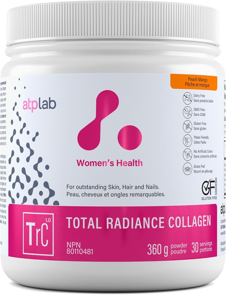 ATP LAB Bendras radiance Collagen - Peach Mango Flavor, 360g - Collagen Peptides Powder - Hidrolizuotas kolageno baltymų papildas su biotinu