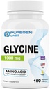Puregen Labs Glycine 1000mg [High Power] 100 Vegetariškų kapsulių, propaguoja sveiką miegą 124; nėra kenksmingų priedų iš 124; Non- GMO, NO Gluten ir Dairy Μ124; Pagaminta JAV - 100 Paslaugos