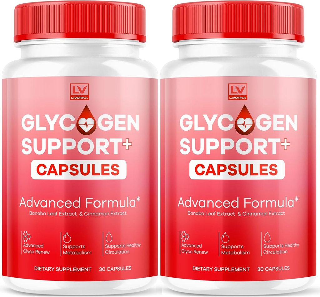 (2 Pack) Glycogen Support Supplement Advanced Formula, Glycogen Support Capsules, Glycogen Support, Advanced Glycogen Support Formula, Glycogen Support Supplement Reviews, 60 Capsules for 2 Months