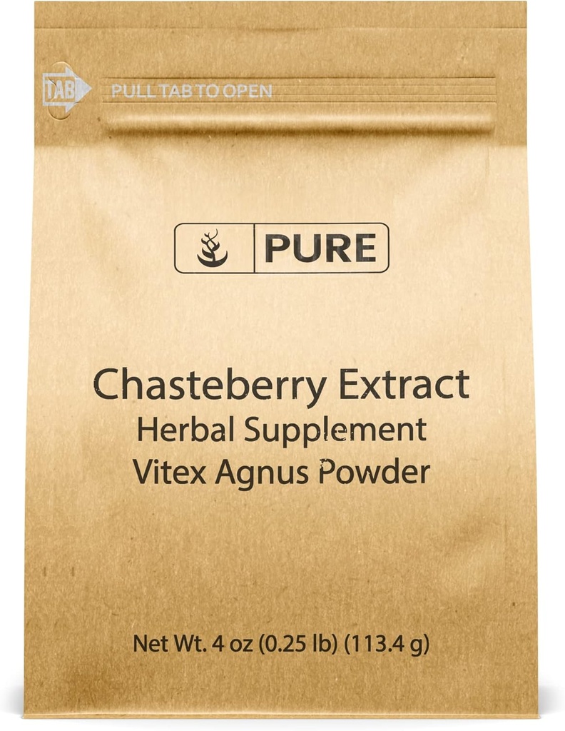PURE ORIGINAL INGREDIENTS Chasteberry ekstraktas (4oz) Vitex Agnus- Castus Tree, Non- GMO