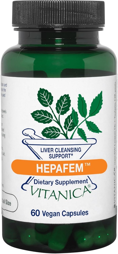 Vitanica Hepafem, Liver Cleansing Support, Vegan/Vegetarian, 60 Capsules