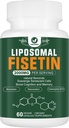 Liposomal Fisetin Supplement, 2000MG, 98% Pure Fisetin Polyphenols Antioxidants, with Quercetin, TMG and Resveratrol, for Healthy Aging, Cognitive Support, 60 Capsules