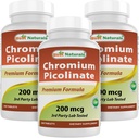 Geriausi Naturals Chromo Picolinate 200 µg 240 tablečių (240 grafas (3 rinkinys))