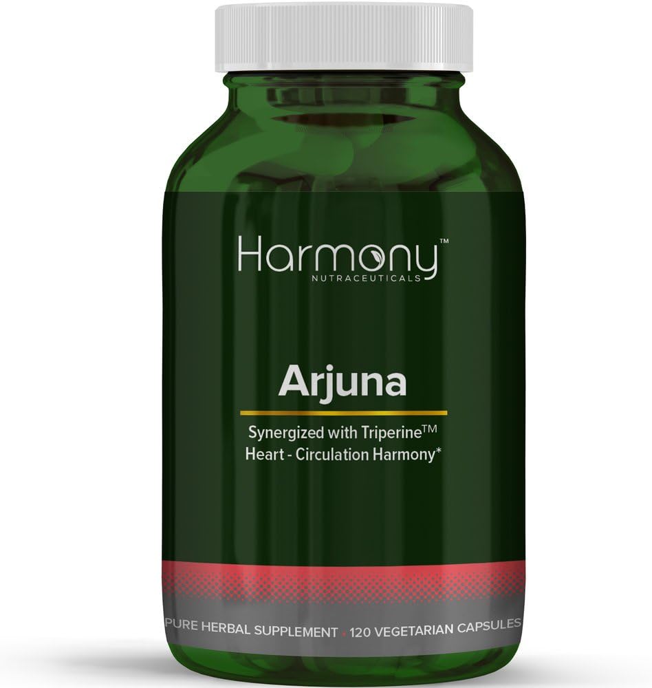 Arjuna Aukščiausiasis - Sinerguota su triperinu - HIGHest potence Maksimalus bioaktyvumas Liposominis Dr. Gumman Harmony Nutracaments Herb širdies ir kraujagyslių paramos - 120 Vegan Capsules