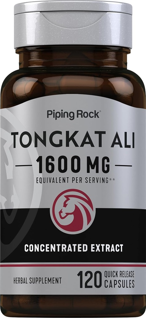 Piping Rock Tongkat Ali (Tongkat Ali) 124; 1600mg Ş124; 120 Capsules ů 124; Longjack Extract (Longjack Extract) ® 124; Žolinių papildas (ne- GMO), Gluten (Gluten Free)