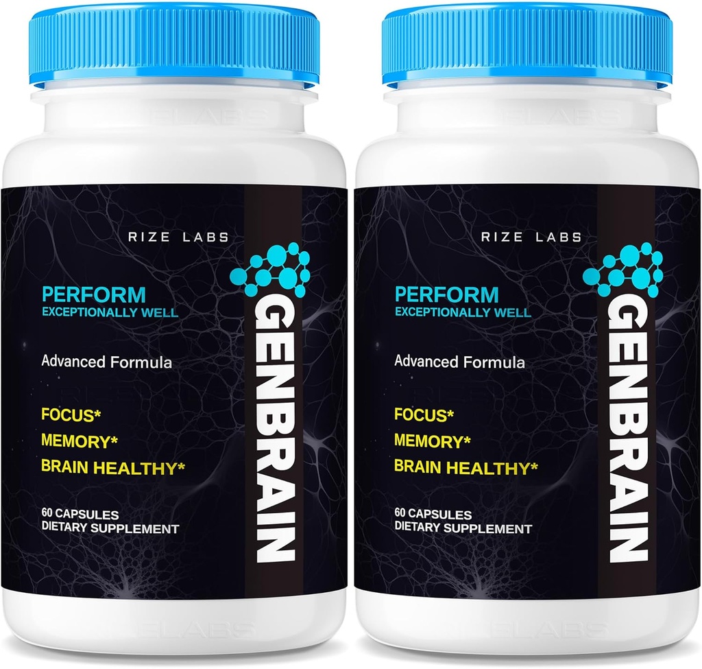 (2 Pack) GenBrain Memory Supplement, GenBrain Extra Strength Brain Support Capsules, GenBrain Advanced Memory Complex, GenBrain Pure All-Natural Pills, Gen Brain Reviews (120 Capsules)
