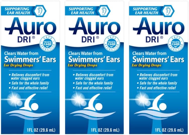 Auro- Dri Ausų Vandenis- Džiovinimo Pagalba, Padeda Swimmers 'Ausų, 1 Fl Oz (Paketas 3)