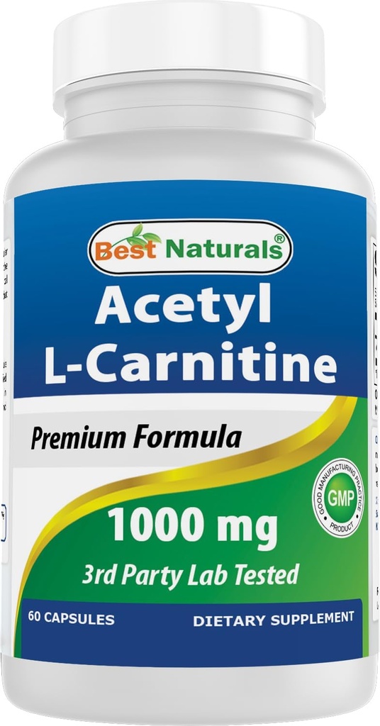 Geriausi Naturals AcetylL- karnitinas 1000 mg Kapsulė, 60 Skaičius