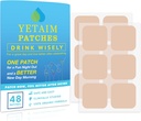 YETAIM Recovery Patches for Women Men: 48-Pack Energy Boost Fast Recovery - Day Night Party Support - Apply on Arm Neck Wrist Back for Party Fun Morning Revival - Clear Blue