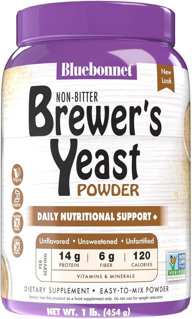 Bluebonnet mityba Super Earth Brewers Mielės milteliai, Super Maistas, Visas maistas, Šaltinis vitaminai, Didžiosios Degustacijos, Veganas, Vegetaras, Ne GMO, Gluten Free, Soy Free, Milk Free, Kosher, 1 LB