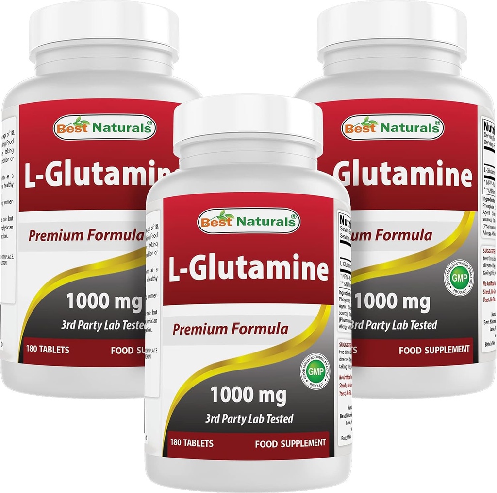 Geriausi Naturals L- glutaminas 1000 mg 180 tablečių (180 grafas (pakuotė po 3))