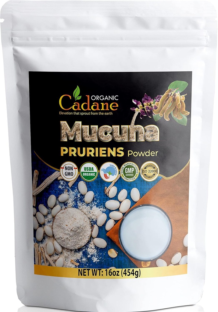 Organic Cadane Mucuna Pruriens Pramogos Milteliai 1 Pūslas ® 124; Skatina smegenų sveikatą, Palaiko imuninę sistemą, Energetika ® 124; USDA Sertifikuoti Vegan- Friendly papildai ® 124; Grynas natūralus Velvet pupelės ekstraktas iš Indijos