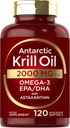 Carlyle Antarkties krilių aliejus 2000 mg 120 Softgels ® 124; Omega-3 EPA, DHA, su Astaxanthin Addition Sourced from Red Krill ® 124; Maksimalus stiprumas ® 124; Išbandyta laboratorija