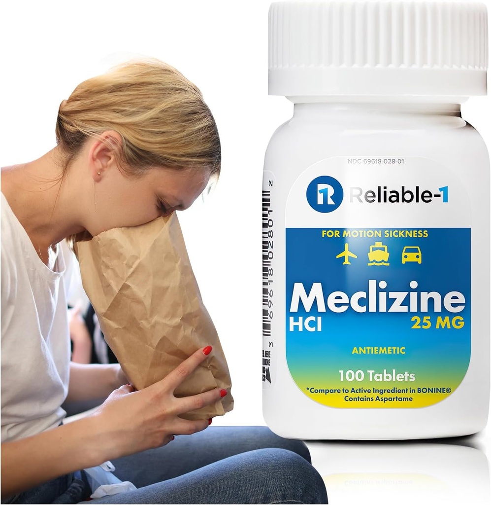 Reliable-1 Laboratories Meclizine HCL 25mg 100 Tablets (1 Bottle)