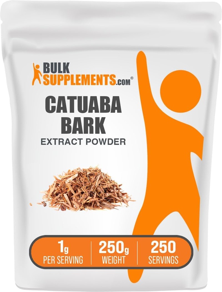 BulkSupplemen.com Catuaba Bark ekstraktas Milteliai - Catuaba Bark milteliai, Žolinių papildas - Vegan & Gluten Free, 1g per Serving, 250g (8,8 oz) (Pack of 1)