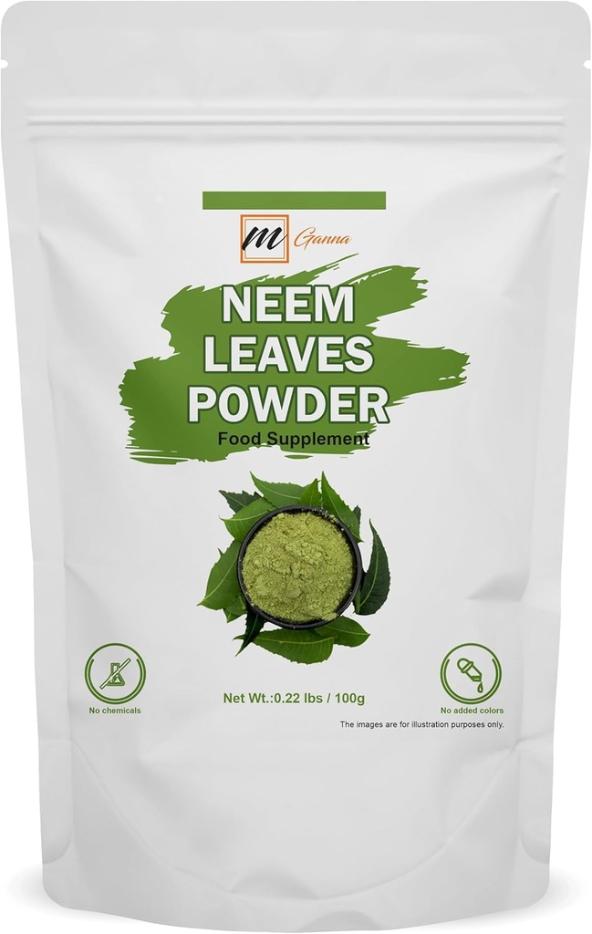 100% Natūralus neem lapų / Azadirachta Indica milteliai Ayurvedic žolė odai, plaukų priežiūros ir kosmetikos formulės 100 GMS / 0,22 LBS