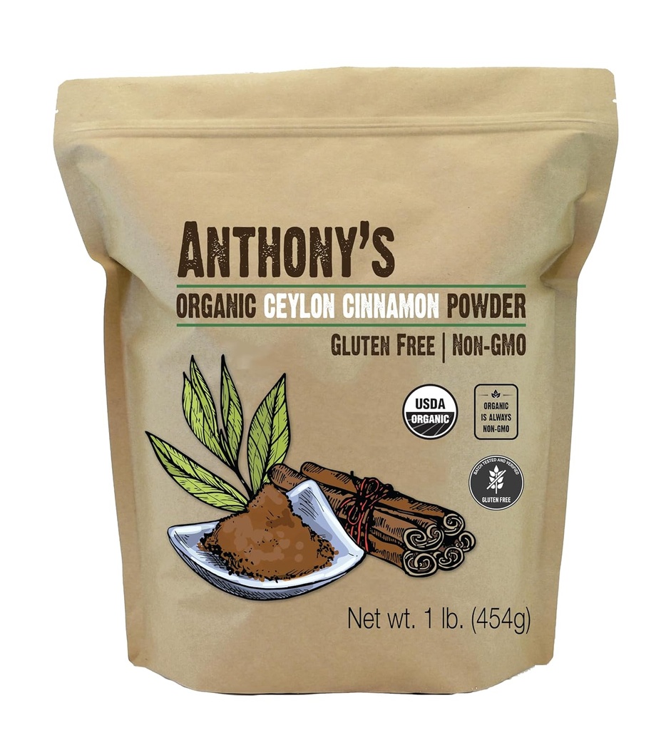 Anthony 's Organic Ceilono cinamono milteliai, 1 LB, Žemės, Gluten Free, Nešvitinti, Ne GMO, Keto Friendly
