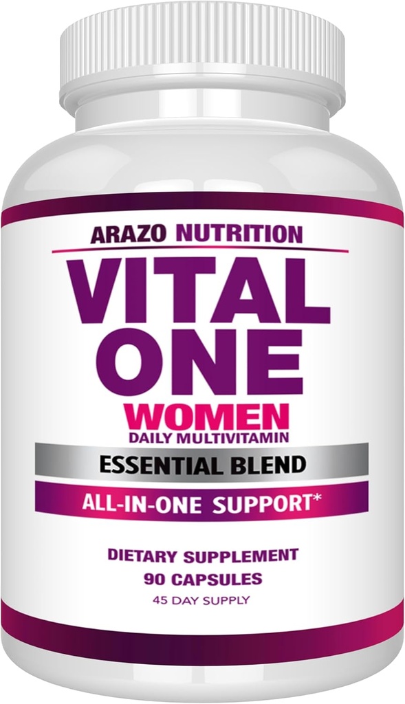 Arazo Nutrition Vital One Multivitaminas moterims - Kasdienis Wholefood papildas - 90 Vegan kapsulių