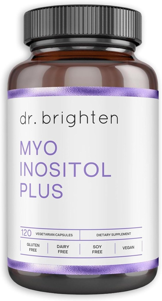 Dr. Brighten Myoinozitol Plus - Gydytojo suformuluotas santykis Myo- ir D- Chiro- Inozitol remti PCOS simptomai, Hormonų balansas, Sveikų kiaušidžių funkcija, ir reguliariai menstruacinių ciklų