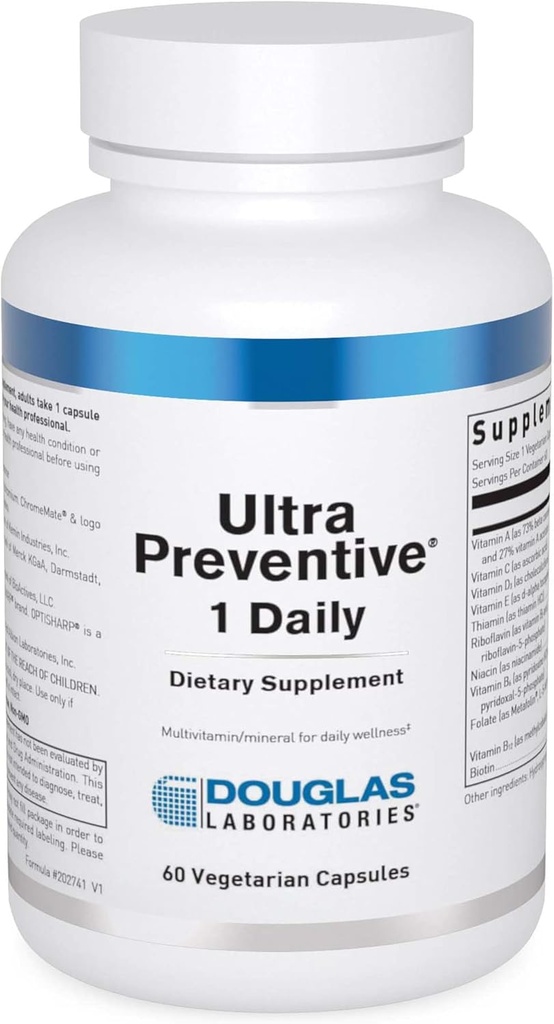 Douglas Laboratories Ultra Preventive 1 Dienraštis 124; Multivitaminas ir mineraliniai priedai energijos gamybai, imuninei funkcijai ir bendrai sveikatai