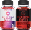 Atlantis mityba 8- in-1 Imuninė parama 60 Gummies + Testosteronas Booster 2- Pack (120 Gummies)