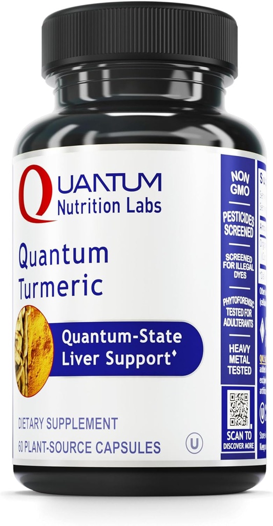 Quantum Nutrition Labs Termerinis - Termerinis Kapsules, Termerinis Curcumin Addition, kepenų parama, 500 mg Curcuma Vienoje kapsulėje - 60 Vegetariškų kapsulių