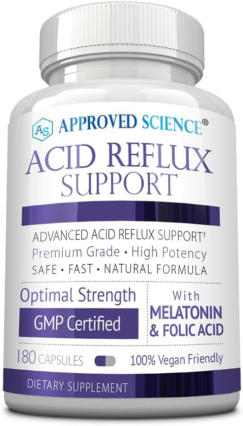 Acid Science ® Acid Reflux Support - su melatoninu, marmurdo šaknimi, L- Taurine -180 kapsulių - Vegan