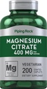Pipering Rock Magnis Citrate ® 124; 400 mg Ş124; 200 Caplets ® 124; Vegetarian, Non- GMO, Gluten Free Addition