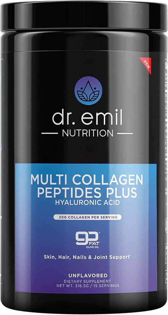 DR. MAIŠELIS Multi Collagen Peptides milteliai - 20g Unflavored hidrolizuotas kolageno baltymo milteliai su hialurono rūgštimi plaukams, odai, nagams ir sąnariams - 15 Servings