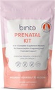 Binto Prenatal Kit - 4-in-1 papildai sveikai mamai ir kūdikiui - 30 dienų tiekimo - Multivitaminas, Probiotikai, Geležis, DHA, Metilintas Folate & Folio rūgštis - Ne GMO, Gluten- Free, Vegetarian