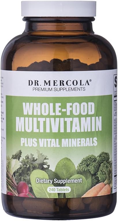 Dr. Mercola Visas maistas Multivitaminas Plus Vital Minerals Dieta 30 Paslaugos (240 tablečių)