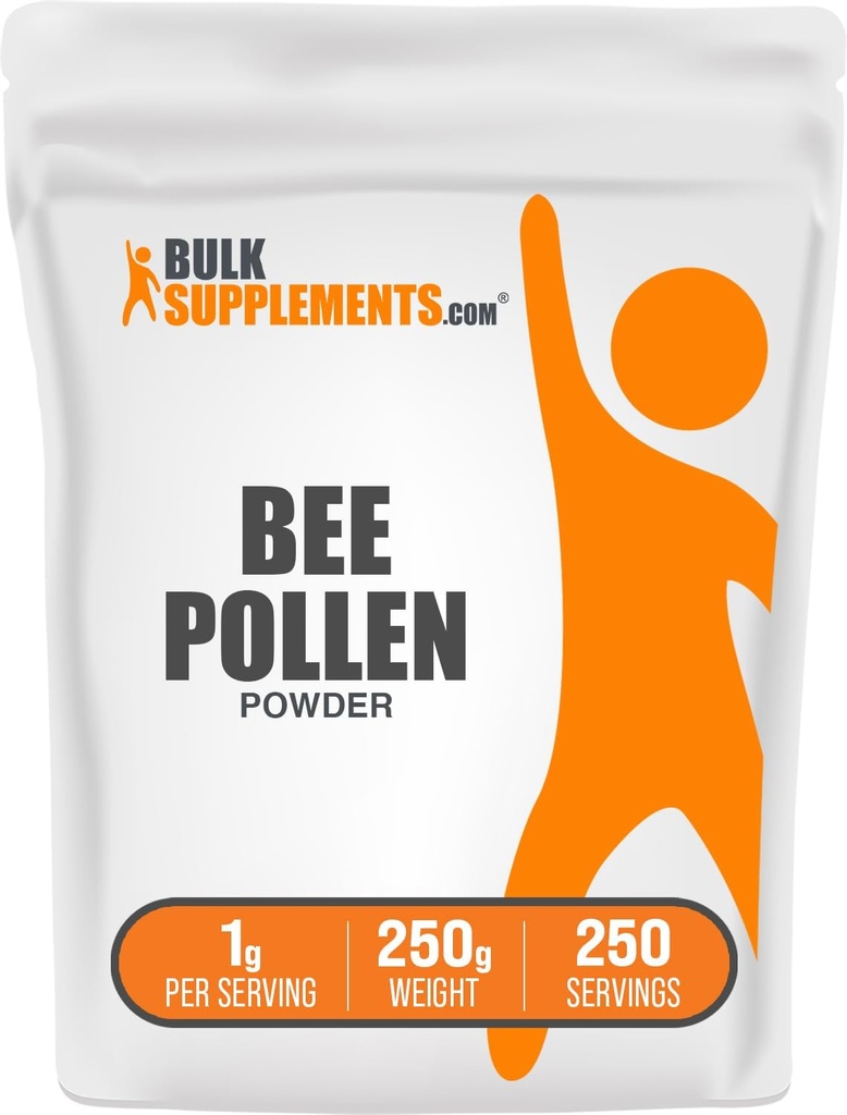 BulkSupplemen.com Bee Pollen milteliai - Maisto papildai, Bee Pollen papildas, skirtas imuninei paramai - Gluten Free, 1g per Serving, 250g (8,8 oz) (Pakuotėje po 1)