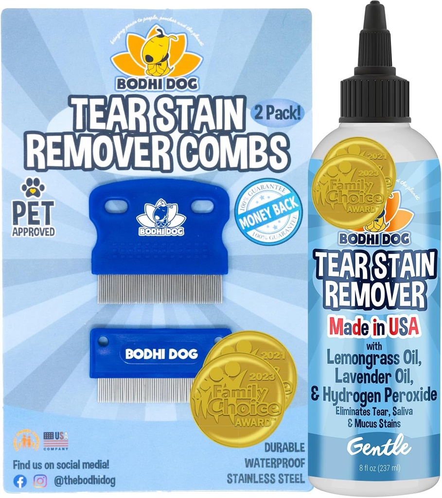 Bodhi šuo dėklas tepti & Teay Sain Remover Komos - Švelniai pašalina dėmes, Purvas nuo Tet Akys - Saugus & Švelnus ant šunų ir kačių - Valo Delicate Fur - Idealiai tinka grooming & Teaar Sain prevencija