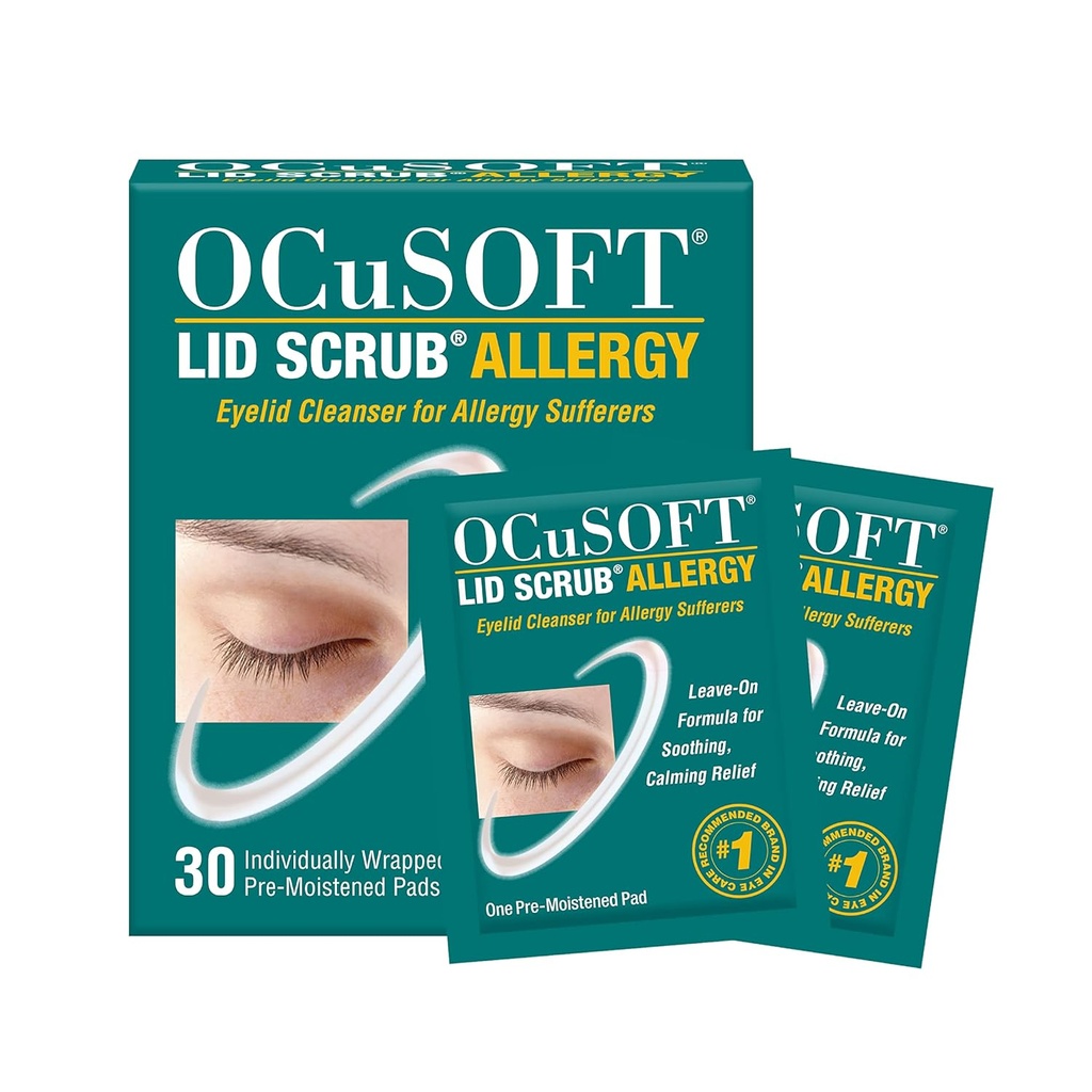 OCuSOFT Lid Scrub Alergija Akių vokas Valiklis 30CT