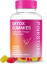 Pink Stork Detox Gummies, Apple Cider Actas Gummies su imbiero padėti paramos Bloating, Gut Health and Digestion, Chewable ACV Gummies - 44 Count, 1 pakuotė, 0,3 svarų