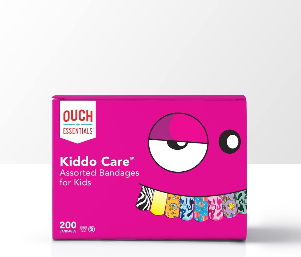 Ouch Essentials Kiddo Care - Vaikų adhezyvas, 200 Count