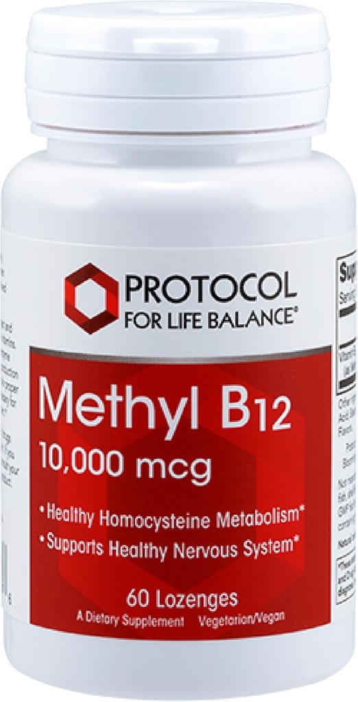 Protocol Methyl B12 10,000mcg - Vitamin B12 - Energy Support and Brain Supplement - 60 Lozenges